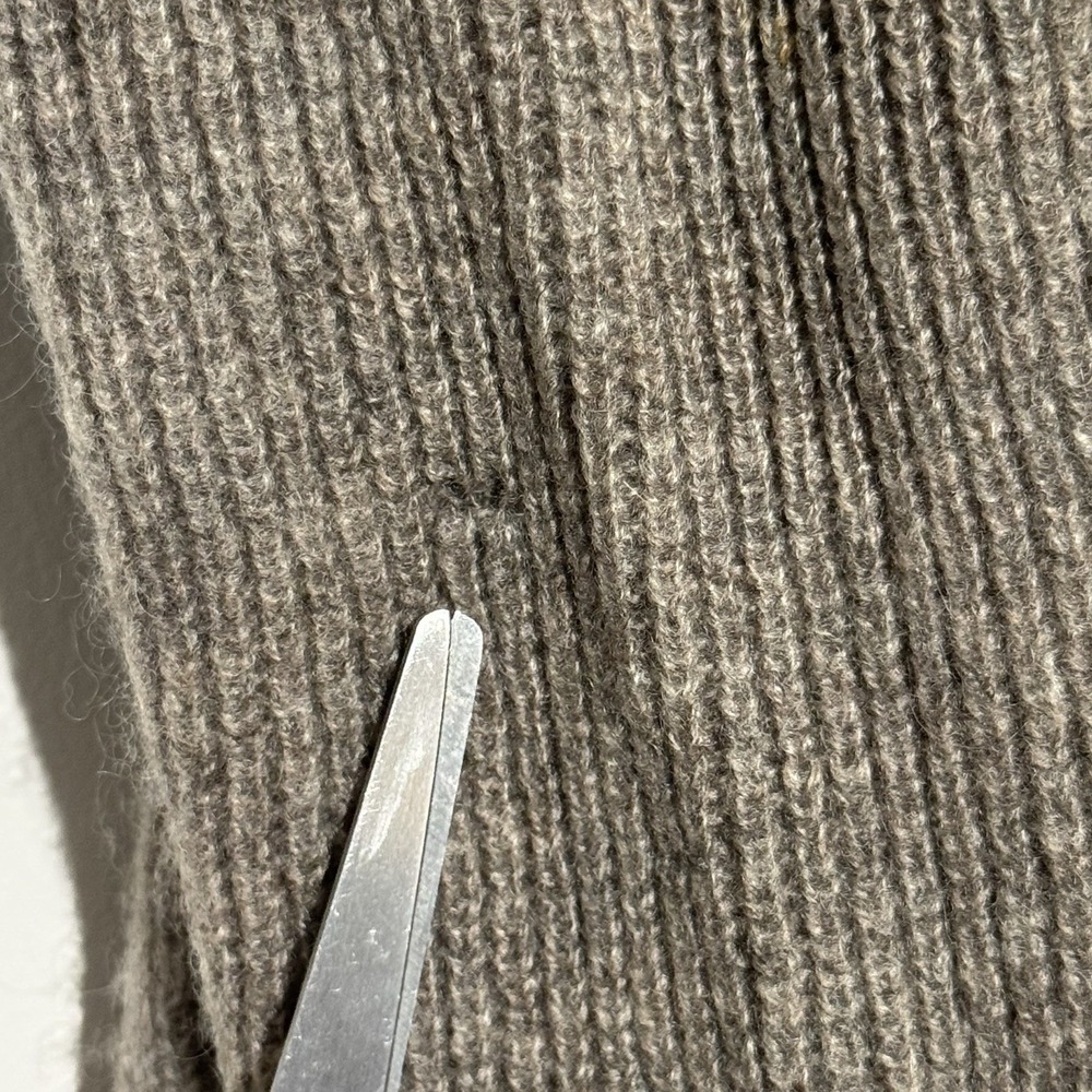 Marled Clothing 100% Cashmere Cardigan Sweater Fringe Womens Large Beige Neutral - Picture 7 of 7